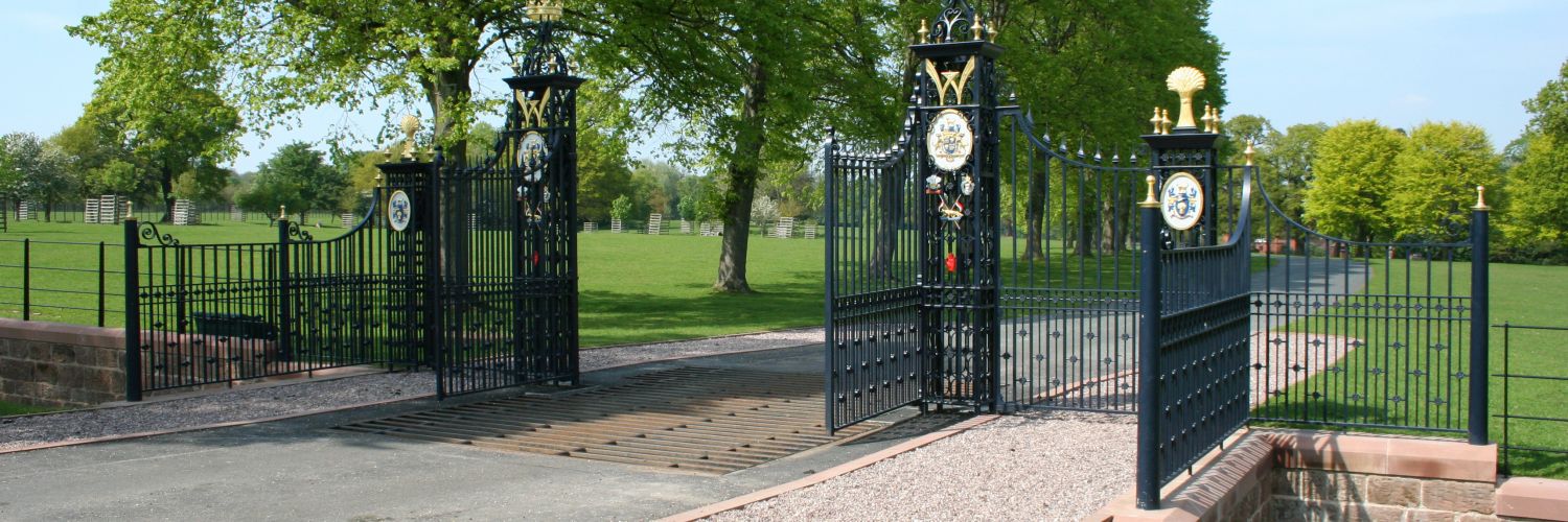 These estate entance gates were made using genuine wrought iron